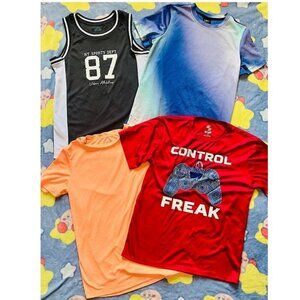 4 boys athletic shirts size L 10/12